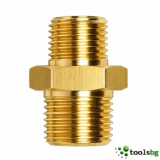 GAV 5831/2 - ПРОФЕСИОНАЛЕН НИПЕЛ МЕСИНГ С РАЗМЕРИ 1/4" МЪЖКА РЕЗБА КЪМ 3/8" МЪЖКА РЕЗБА